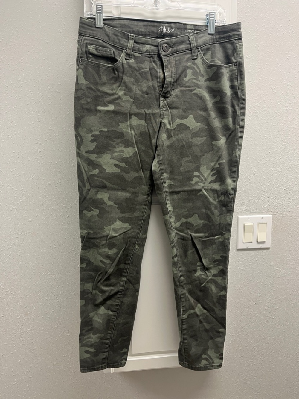 Style & Co. Green Camo Skinny Jeans